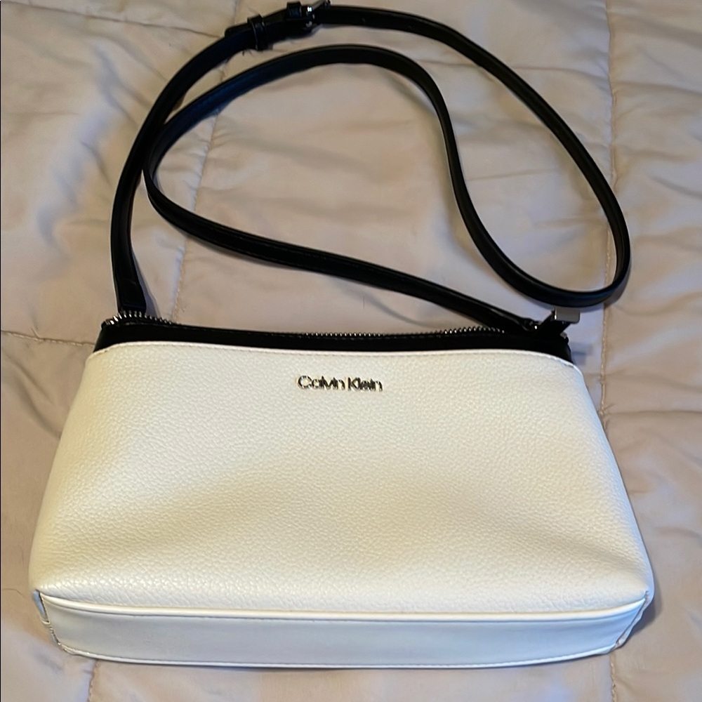 Calvin Klein Black and White Crossbody Bag Minimalist Design